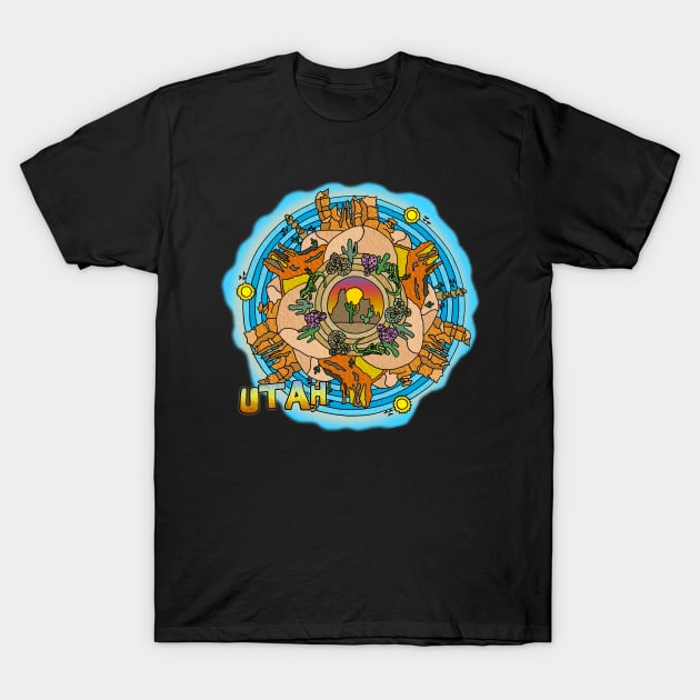 Utah Desert Southwest Themed Mandala T-Shirt by gorff